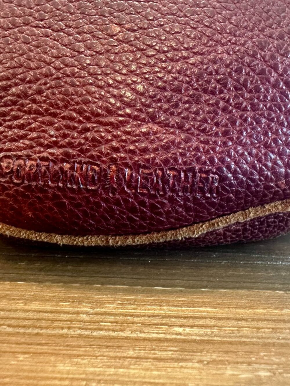 Portland Leather Goods Half Moon Crossbody Burgundy Full Grain Leather Bag - Picture 5 of 10